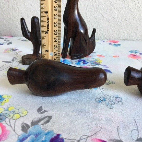 Southwest Ironwood wooden Coyote Cactus and Chile - Picture 5 of 6